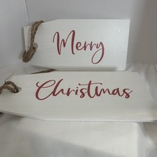 Dresden And Company Merry Christmas Wooden Hanging Tags. Made In America.