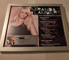 MIRANDA LAMBERT Framed PLATINUM ALBUM Revolution RIAA Award Female Vocalist Year