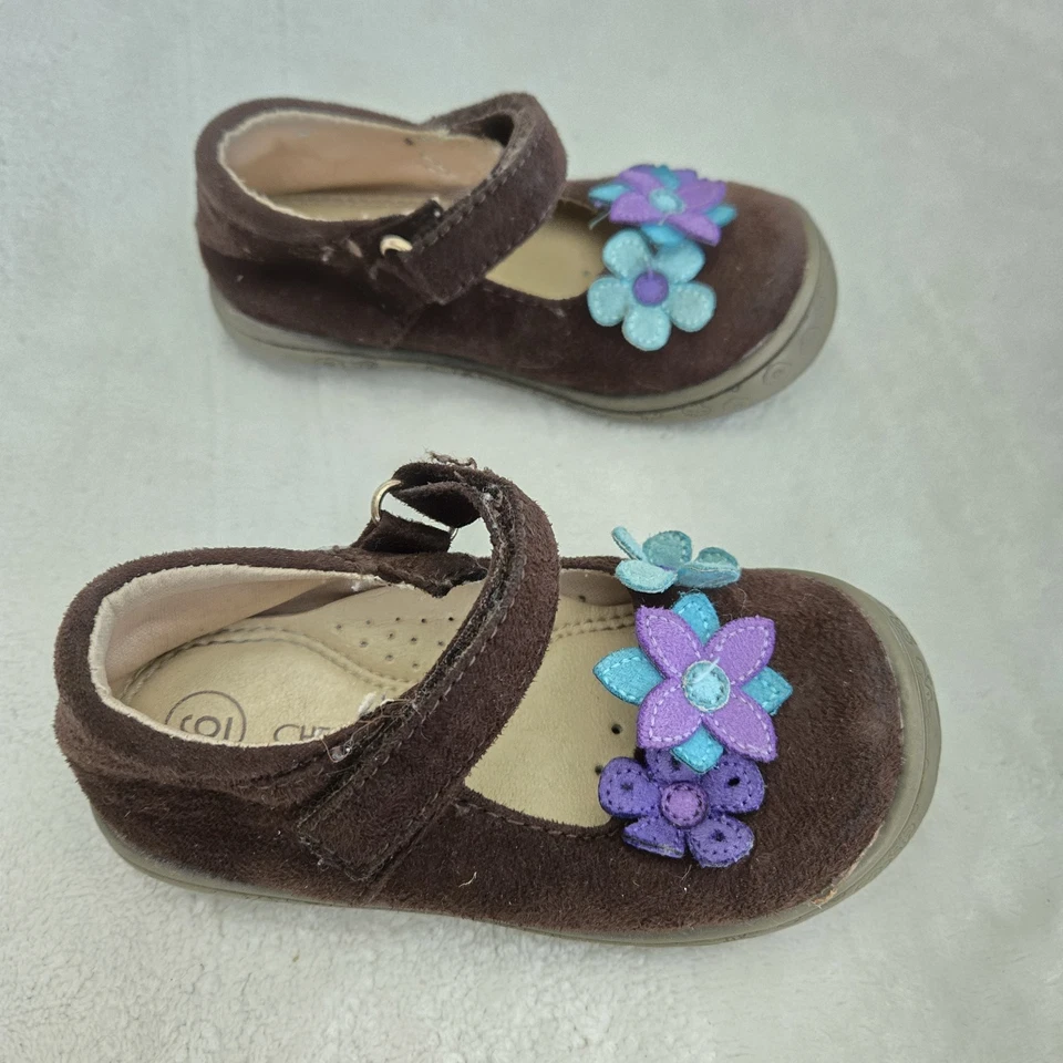 Toddler Girl's Mary Jane Brown Size 6 Cherokee Comfy Casual Coquette Shoes - Image 4 of 4