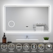 LED Badspiegel Badezimmerspiegel Mit Beleuchtung Wandspiegel 3Lichtfarbe Dimmbar
