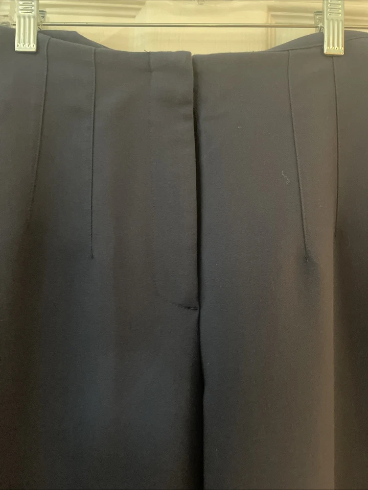 Pantalones de trabajo Nine West para mujer plisados cónicos azul marino talla diez Foto 3 de 4