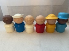 VTG Tupperware Toys 1980's LI'L TUPPERS People  6 Figures Sailor Blue Yellow Red