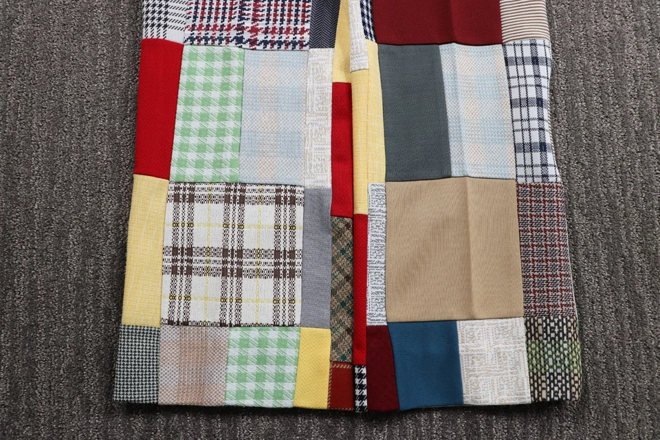 Винтажный 70-х лоскутное одеяло полиэстер загрузки вырез трикотажные брюки 36 x 29 хиппи гольф истинный винтажный - Изображение 2 из 4