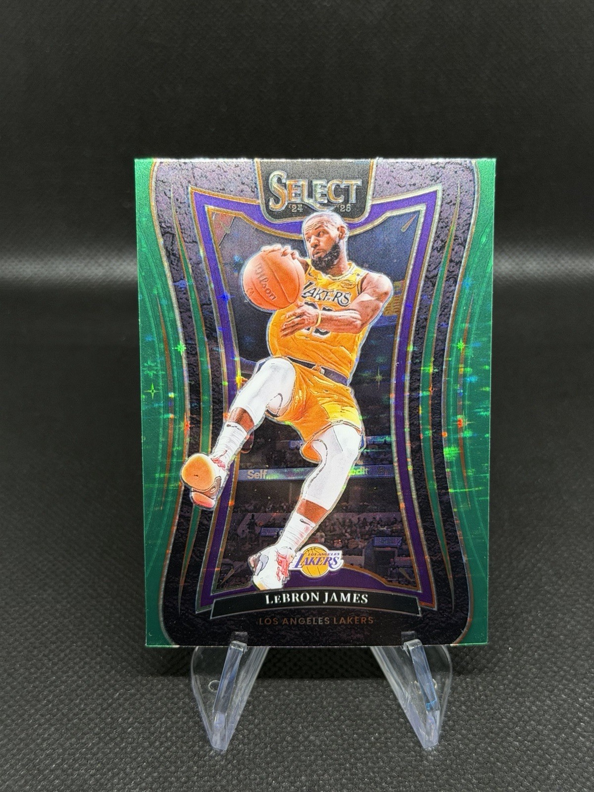 2024-25 Panini Select #310 Lebron James Green Stars Prizm Lakers Card