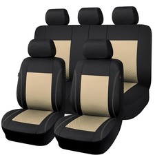 Flying Banner Car Seat Covers Full Set Low Back Black Beige