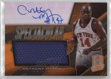 2013-14 Spectra Spectacular Swatch Signatures Orange 5/35 Anthony Mason Auto fu8
