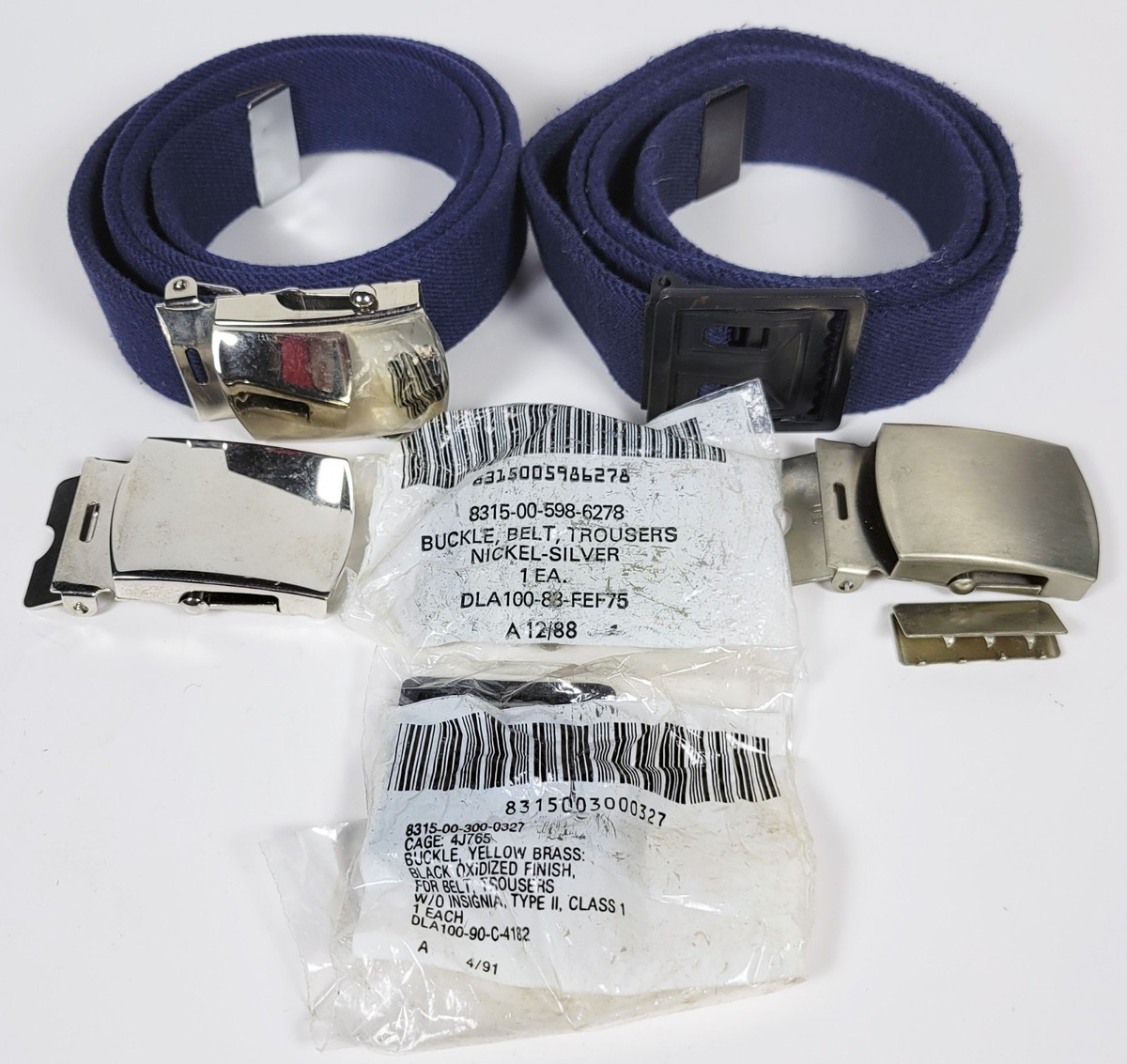 Lot of US Military Nickel-Silver Belt Buckle Trousers Vintage