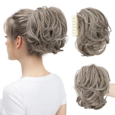 Claw Clip Short Ponytail Messy Bun Hair Piece Bendable Hair Branch Extensions Fl