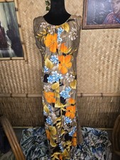 Vintage Sears Hawaiian Maxi Aloha Dress w1114