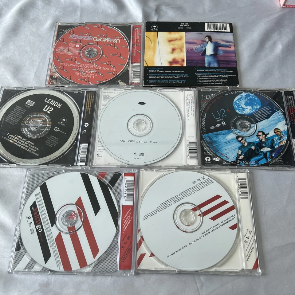 U2 CD Singles Bulk 90s 00s Pop Rock Music Australian Editions Bonus Tracks x7 - Image 2 of 4