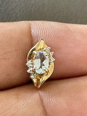 1 OKT GELBGOLD BLAUTOPAS & DIAMANT ANHÄNGER (L22)