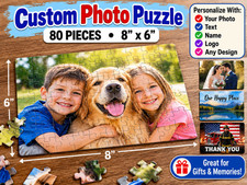 Personalized Photo Puzzle 80 Piece 8x6 Custom Picture Text Name Gift