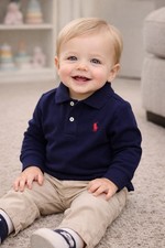 Ralph Lauren Baby Boys' Long Sleeve Logo Polo Shirt 9 Months