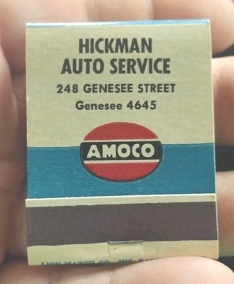 Vintage Amoco Hickman Auto Service Full Matchbook Gas and Oil Advertising