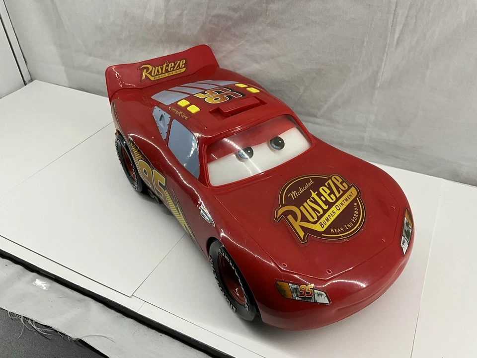 Pixar Disney CARS Rust-Eze Lightning McQueen 14" grandes ojos móviles y sonido trabajo Foto 3 de 4