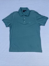Hugo Boss Men Size Large Teal Short Sleeve Polo Shirt Pima Cotton
