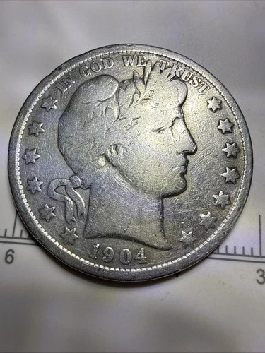 1904-P 50C U.S. Barber Half Dollar Very Good Collectible Coin