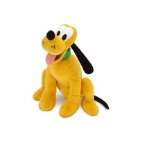 Disney Pluto Plush Stuffed Animal Sitting Toy Yellow Green Collar Classic 8in