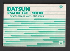 DATSUN 240K  GT - 180K -[1978]  OWNERS MANUAL MODEL C210 SERIES-HANDBOOK
