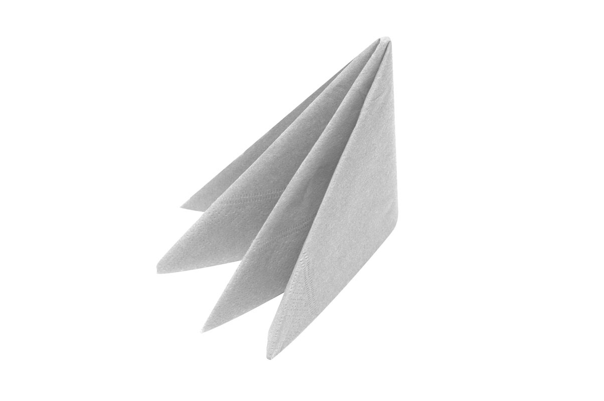 100 x Silver Napkins 40cm 3ply Serviettes Swantex Catering Restaurant