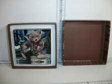 Gund Brown Teddy Bear Glass Paperweight In Original Box 3" X 3" x 3/4"