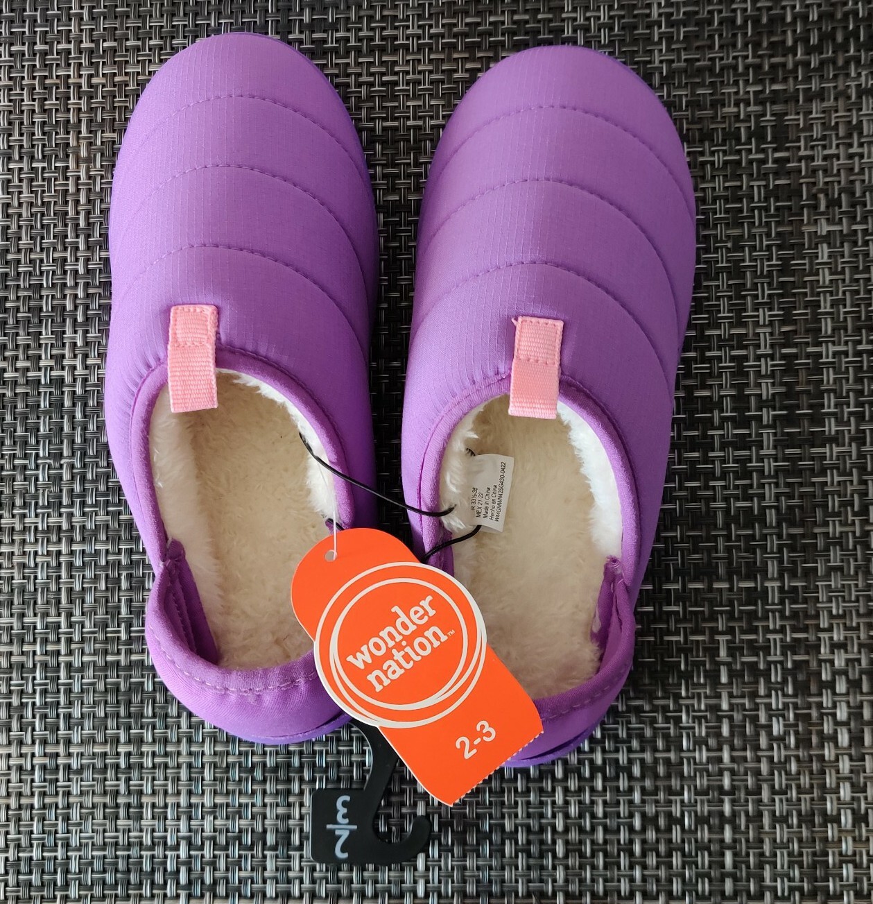 Wonder Nation Girls Purple Slippers Slip On Shoes Size 23 New with Tags eBay