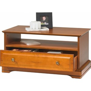 Table Basse 1 Tiroir Traversant Merisier