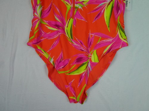 Old Navy #Damen tropische Blumen halber Reißverschluss Einteiler Badeanzug Größe 2X neu mit Etikett - Bild 8 von 8