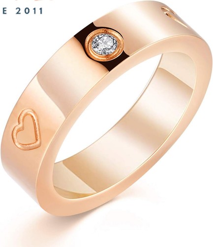 18K Gold Plated Silver Rose Gold Stainless Steel Wedding Band Brithday Gift - Picture 13 of 42