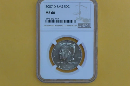 2007 D KENNEDY HALF DOLLAR NGC MS68 SMS