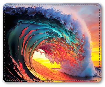Faux Leather Mouse Pad 8''x10''-Smooth, Soft Surface,Brilliant Color-Wave
