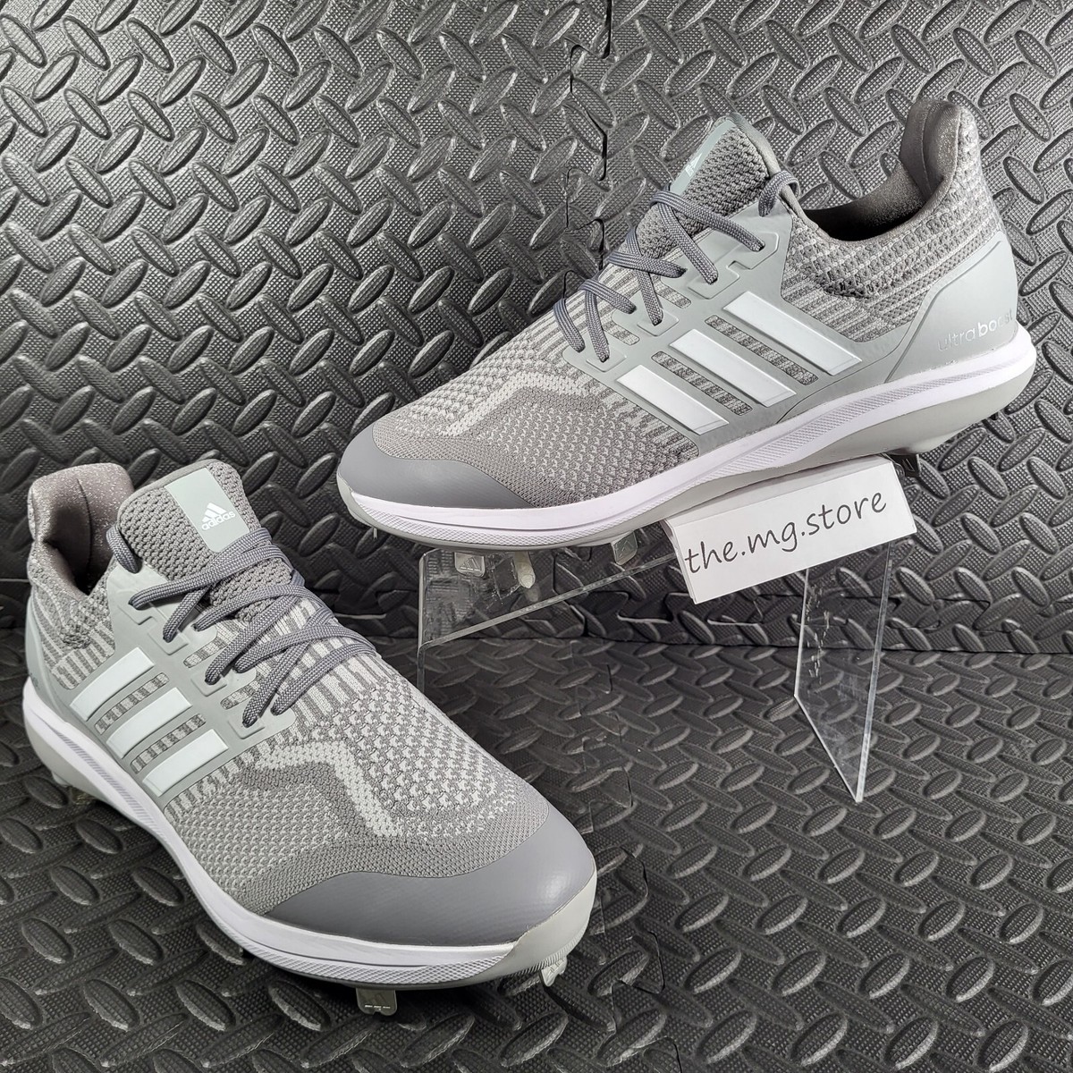 Adidas Ultra Boost DNA 5.0 Baseball Cleat Grey White Mens 