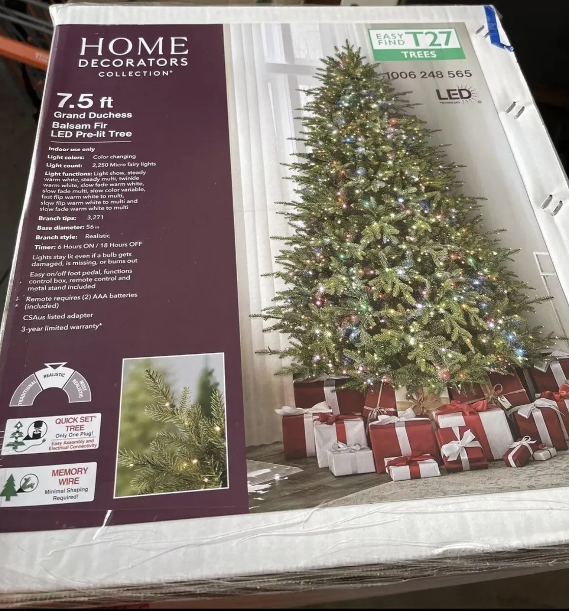 Home Decorators Collection 7.5 ft. Pre-Lit LED Grand Duchess Fir