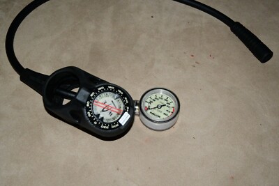 Dacor 5500 PSI SPG Pressure Gauge w Boot Console & compass Scuba Dive 1f