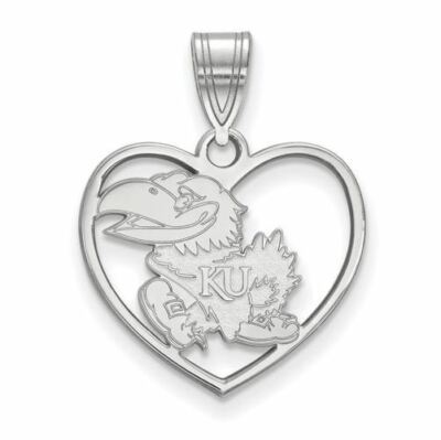 SS Univ of Kansas Jayhawk Herz Anhänger