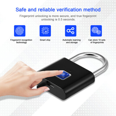 O10 Waterproof Smart Fingerprint Door Lock Anti-theft Padlock for Luggage Case