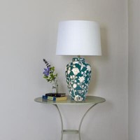 Ceramic Lamp Base, Chinoiserie White Table Lamp, Blue & White Lamp, Grandiflora