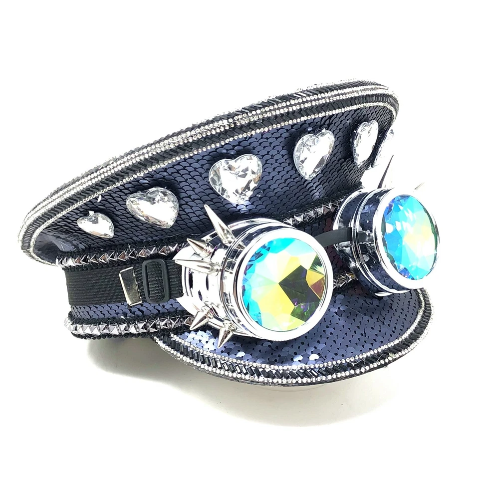 Стимпанк металлический стиль шляпа Хэллоуин костюм косплей вечеринки с очками - Изображение 3 из 3