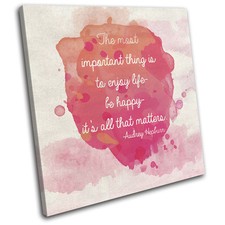 Audrey Hepburn Quote Iconic Celebrities SINGLE CANVAS WALL ART Picture Print