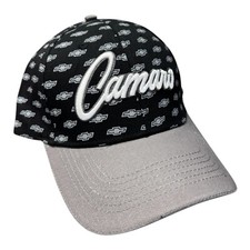 Black  Gray Bowtie Chevy Camaro Script Logo Hat Cap