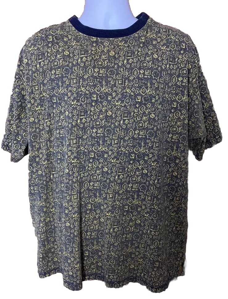 Timberland Short Sleeve Cotton x Linen Shirt Men's XL linen navy blue type Vintage Second Hand