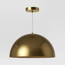 Valencia 17.75" Pendant Lamp Brass - Glossy Modern Inspired Design