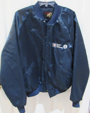 Vintage GM Service Parts Satin style jacket men's size XL Blue UAW Operations VG