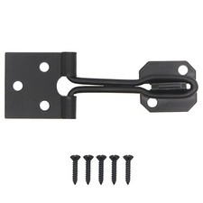 Wire Pattern Hasp & Staple Anti Rust and Corrosion - 4 inch / 100mm - Matt Black