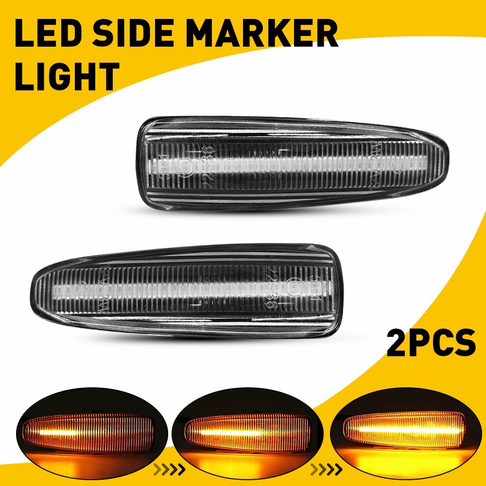 Clear LED Fender Side Marker Turn Signal Light For Mitsubishi