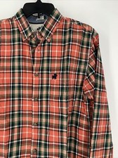 Jack  Jones Shirt Long Sleeve Mens Large Blue Red Plaid Button Down Shirt