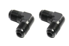 2pc 90 Deg Swivel Fuel Oil Gas Line 6AN Male to Male AN6 Fitting Adapter Black