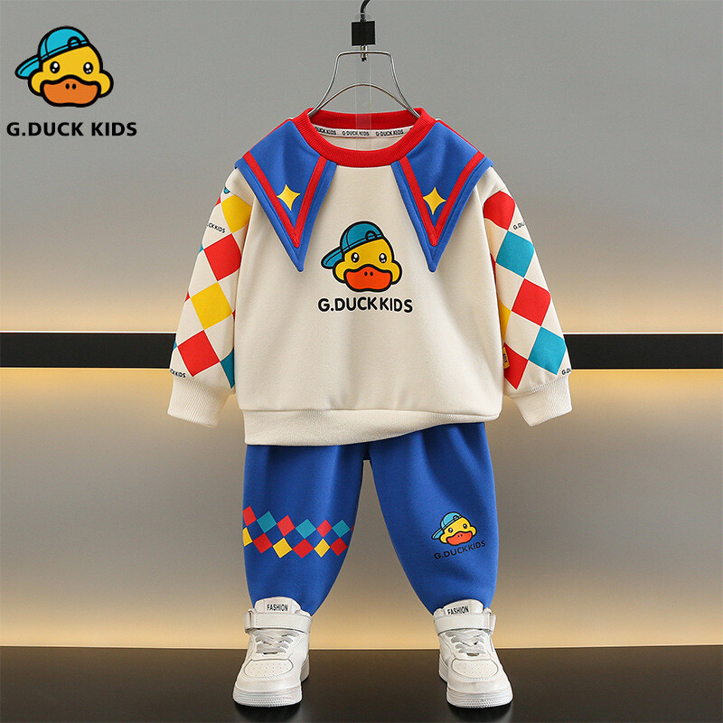 Able Cartoon Pattern Boys Spring And Autumn Clothing Set For 3 To 8
