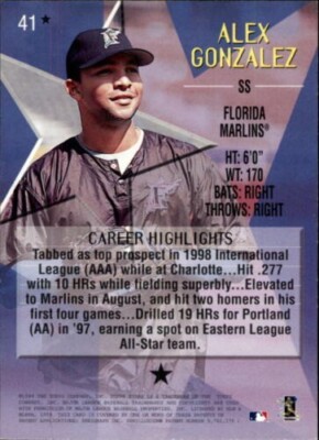 1999 Topps Stars One Star #41 Alex Gonzalez
