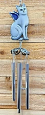 Cat Angel Memorial Metal Windchime 17" x 2"